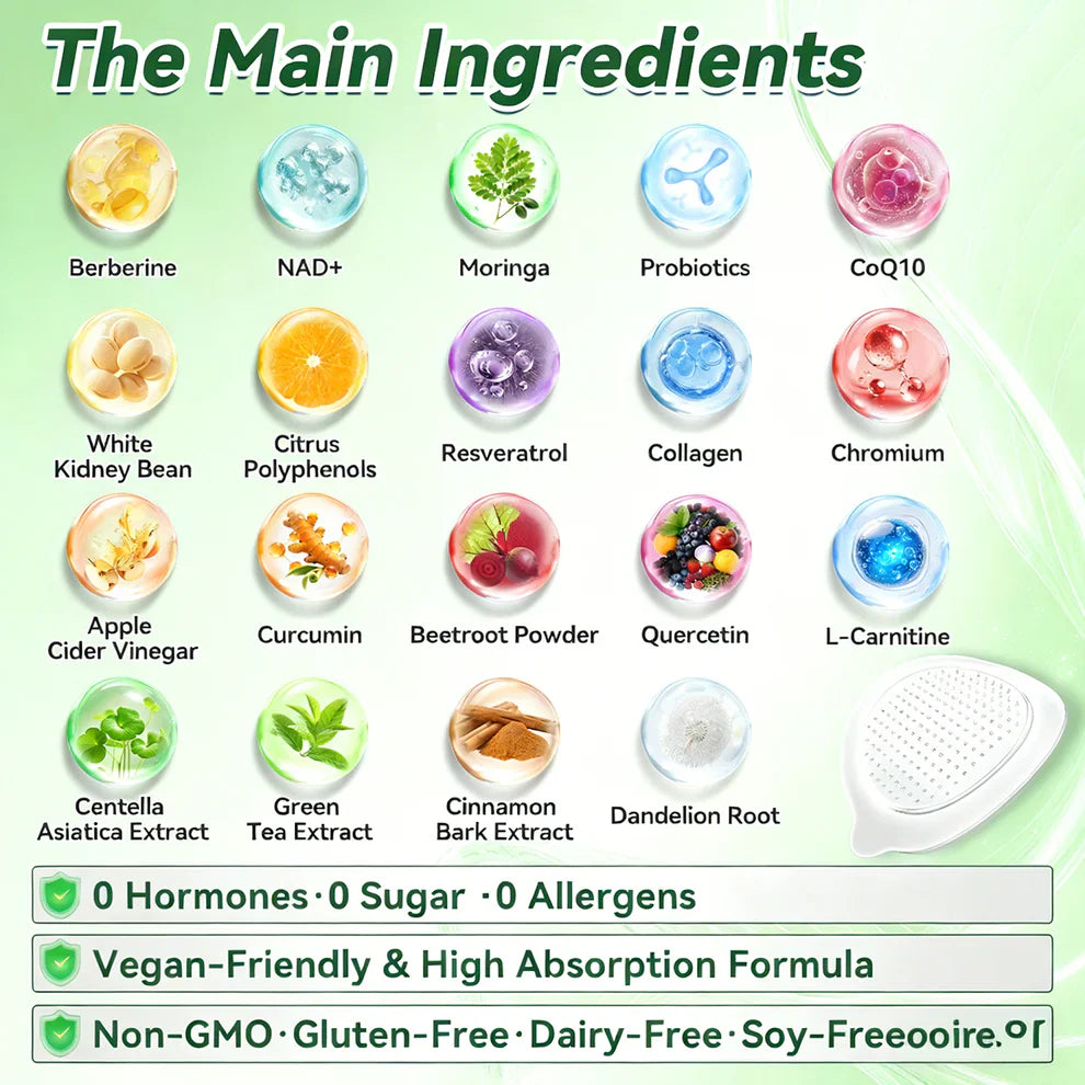 🌿😊  Moringa · Berberine × NAD+ 10-in-1 Nano Slim Patch (Once a Day • Visible Results in 7 Days)
