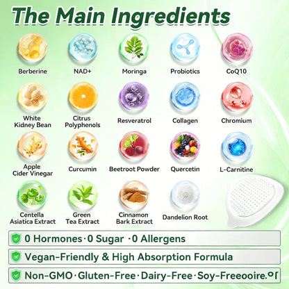 🌿😊  Moringa · Berberine × NAD+ 10-in-1 Nano Slim Patch (Once a Day • Visible Results in 7 Days)